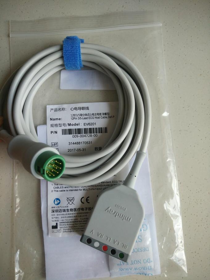 Mindray 12 pin  EV6201 3/5 Lead 0010-30-43127 ECG Truck Cable for  for  BENEVIEW T8 Patient Monitor