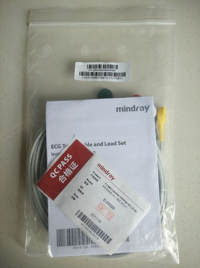 Mindray EL6502B ECG 5-LEAD WIRES, SNAP, ADU, TPU, IEC - 0010-30-42736